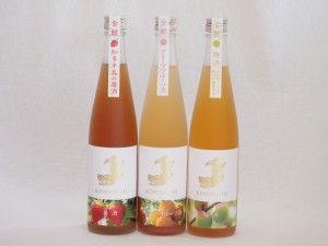 愛知果物キュール3本セット(山田錦吟醸ブレンド グレープフルーツ酒 日本酒ブレンド苺酒 純米吟醸酒仕込梅酒) 500ml×3本