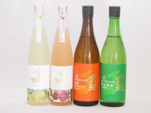 愛知県金鯱梅酒と日本酒4本セット(日本酒ブレンドベルガモットオレンジ 日本酒ブレンドパッションフルーツ 完熟ひやおろし本醸造 新米新