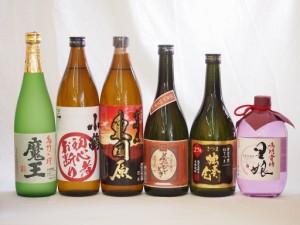 プレミアムな芋焼酎飲み比べ6本セット(魔王720ml 初心者お断り900ml 東国原900ml さつま独奏会720ml 夢のひととき720ml 鳴門金時里娘720m