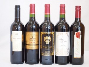 ワインセット 赤ワイン　5本 ( フランスワイン 3本 イタリアワイン 2本  ) 計750ml×5本 