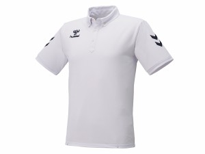 ヒュンメル hummel チームボタンダウンポロシャツ メンズ ホワイト 白 スポーツ トレーニング 半袖 ポロシャツ HAP3048-10