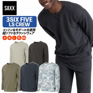 3SIX FIVE LS CREW スリーシックスファイブ メンズ ロングスリーブクルー 長袖 トップス 部屋着 パジャマ スウェット サックス SAXX