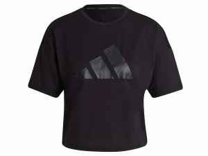 アディダス adidas トレイン アイコンズ 3バーロゴTシャツ レディース 春 夏 ブラック 黒 スポーツ フィットネス 半袖 Tシャツ WH926-HD8