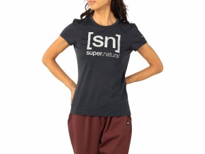 スーパーナチュラル sn super.natural エスエヌ LOGO TEE ロゴTシャツ レディース 春 夏 ネイビー 紺 スポーツ フィットネス 半袖 Tシャ