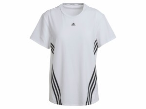 アディダス adidas TRAINICONS スリーストライプス 半袖Tシャツ レディース 春 夏 ホワイト 白 スポーツ フィットネス 半袖 Tシャツ CA02