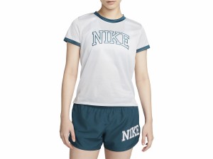 ナイキ NIKE Dri-FIT スウッシュ ショートスリーブ トップ レディース 春 夏 グレー 灰色 スポーツ フィットネス 半袖 Tシャツ DQ6372-04