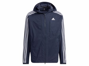 アディダス adidas デニムルック レギュラーフィット ストレッチウーブン フーデッドトラックトップ メンズ 秋 冬 ネイビー 紺 スポーツ 