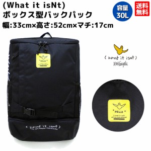 マークゴンザレス Mark Gonzales What it isNt　ボックス型バックパック 30L ユニセックス カジュアル リュック ブラック 黒 カジュアル 