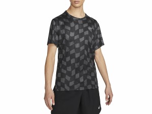 ナイキ NIKE Dri-FIT マイラー ショートスリーブ ランニングトップ メンズ 春 夏 ブラック 黒 グレー 灰色 スポーツ トレーニング 半袖 T