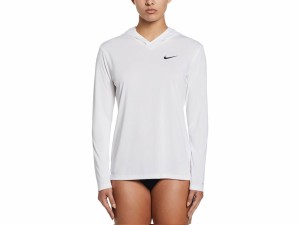 ナイキ NIKE ロングスリーブ フィット フーディッド ハイドロガード レディース ホワイト 白 水泳 スイム 海水浴 ラッシュガード パーカ