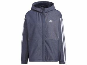 アディダス adidas デニム ウーブン ルーズフィット ウインドブレーカージャケット レディース ネイビー 紺 スポーツ フィットネス パー