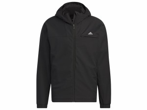 アディダス adidas エッセンシャル レギュラーフィット 3レイヤーボンデッドフリース フード付きフルジップジャケット メンズ 秋 冬 ブラ