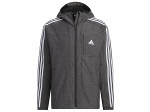 アディダス adidas 24/7 レギュラーフィット WIND. RDY デニム ウーブン レギュラーフード付きウインドブレーカージャケット メンズ ブラ