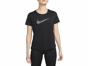 ナイキ NIKE Dri-FIT スウッシュ ショートスリーブ ランニングトップ レディース 春 夏 ブラック 黒 スポーツ フィットネス 半袖 Tシャツ