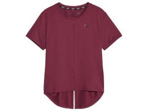 プーマ PUMA ヨガ YOGINI ライト Tシャツ レディース 春 夏 ワインレッド えんじ色 スポーツ フィットネス 半袖 Tシャツ 524639-22