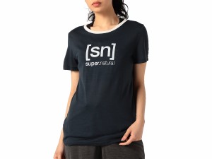 スーパーナチュラル sn super.natural エスエヌ THE ESSENTIAL LOGO TEE エッセンシャル ロゴ Tシャツ レディース 春 夏 ネイビー 紺 ス