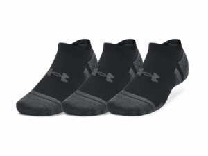 アンダーアーマー UNDER ARMOUR パフォーマンステック ノーショー ソックス 3足セット ブラック スポーツ 靴下 ソックス 1379503-001