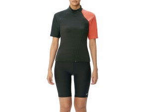 スピード speedo Curvy Boom Short Sleeve Zip Sepa カーヴィーブーンショートスリーブジップセパ ブラック 黒 オレンジ 橙 水泳 スイム 