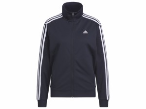 アディダス adidas シーズナル スポーツウェア スリーストライプス ルーズフィット ダブルニット トラックトップ レディース 秋 冬 ネイ