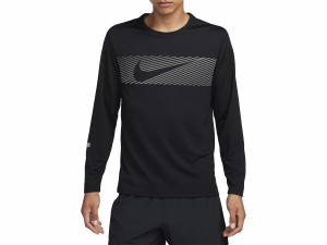 ナイキ NIKE Dri-FIT UV マイラー フラッシュ ロングスリーブ ランニングトップ メンズ 春 秋 冬 ブラック 黒 スポーツ トレーニング 長