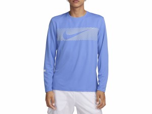 ナイキ NIKE Dri-FIT UV マイラー フラッシュ ロングスリーブ ランニングトップ メンズ 春 秋 冬 ブルー 青 スポーツ トレーニング 長袖 