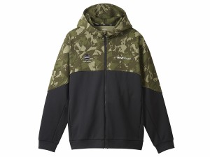 デサント DESCENTE S.F.TECH SHIELD 総柄グラフィック フードロゴ フルジップフーディー メンズ 秋 冬 カーキ 枯草色 スポーツ トレーニ