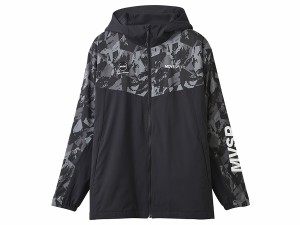 デサント DESCENTE HEATNAVI ヒートナビ 総柄グラフィック スリーブロゴ フルジップフーディー メンズ 秋 冬 ブラック 黒 スポーツ トレ