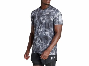 アディダス adidas オウン ザ ラン 総柄プリント 半袖Tシャツ メンズ 春 夏 ブラック 黒 スポーツ トレーニング 半袖 Tシャツ MKY29-IB63