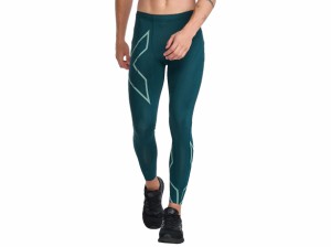 2XU ツータイムズユー MCS ランコンプレッションタイツ メンズ オールシーズン 着圧 グリーン 緑 スポーツ トレーニング ロング タイツ M