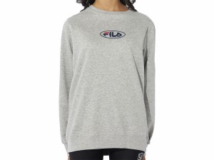 フィラ FILA クルースウェット レディース 秋 冬 グレー 灰色 スポーツ フィットネス スウェット トレーナー 443651-MGY