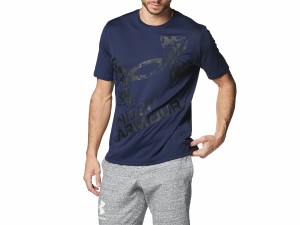 アンダーアーマー UNDER ARMOUR テック XLロゴ ショートスリーブTシャツ メンズ 春 夏 ネイビー 紺 スポーツ トレーニング 半袖 Tシャツ 