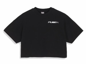 プーマ PUMA CORE HERITAGE MX コア ヘリテージ ミックス 半袖 Tシャツ レディース 春 夏 ブラック 黒 スポーツ フィットネス 半袖 Tシャ