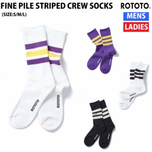 ロトト ROTOTO FINE PILE STRIPED CREW SOCKS ファインパイルストライプドクルーソックス 小物 アクセサリー 靴下 R1399