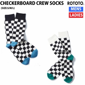 ロトト ROTOTO CHECKERBOARD CREW SOCKS チェックボード クルーソックス 小物 アクセサリー 靴下 R1495