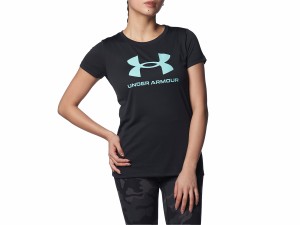 アンダーアーマー UNDER ARMOUR テック ビッグロゴ ショートスリーブTシャツ レディース 春 夏 ブラック 黒 スポーツ フィットネス 半袖 