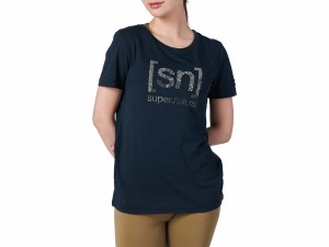 スーパーナチュラル sn super.natural エスエヌ ARABESQUE TEE アラベスク Tシャツ レディース 春 夏 ネイビー 紺 スポーツ フィットネス