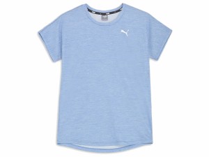 プーマ PUMA アクティブ メッシュ ヘザー 半袖 Tシャツ レディース 春 夏 ブルー 青 スポーツ フィットネス 半袖 Tシャツ 680746-20