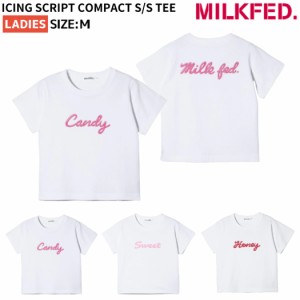 ミルクフェド MILKFED. ICING SCRIPT COMPACT S/S TEE アイシング スクリプト コンパクト ショートスリーブティ レディース カジュアル 