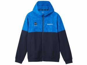 デサント DESCENTE S.F.TECH エス.エフ.テック ロゴ総柄 バックロゴ フルジップフーディー ユニセックス 秋 冬 ブルー 青 スポーツ トレ