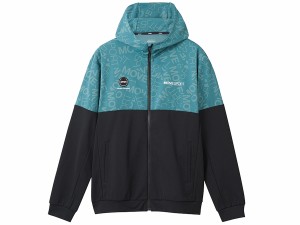 デサント DESCENTE S.F.TECH エス.エフ.テック ロゴ総柄 バックロゴ フルジップフーディー ユニセックス 秋 冬 カーキ 枯草色 スポーツ 