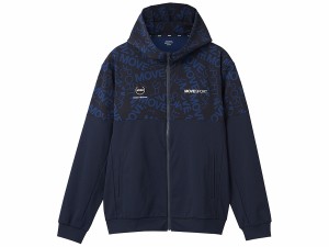 デサント DESCENTE S.F.TECH エス.エフ.テック ロゴ総柄 バックロゴ フルジップフーディー ユニセックス 秋 冬 ネイビー 紺 スポーツ ト