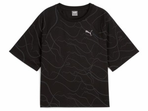 プーマ PUMA モーション AOP 半袖 Tシャツ レディース 春 夏 ブラック 黒 スポーツ フィットネス 半袖 Tシャツ 681247-01