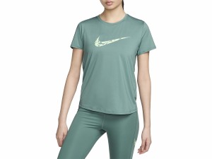 ナイキ NIKE Dri-FIT ワン スウッシュ ショートスリーブ ランニングトップ レディース 春 夏 グリーン 緑 スポーツ フィットネス 半袖 T