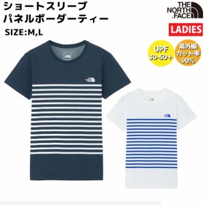 【正規取扱店】ノースフェイス THE NORTH FACE ショートスリーブパネルボーダーティー レディース 春 夏 カジュアル 半袖 Tシャツネイビ