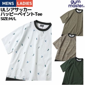 ジムマスター gym master ULシアサッカーハッピーペイントTee メンズ レディース ユニセックス Tシャツ 半袖 総柄 夏 カジュアル アウト