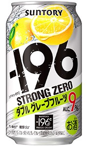 サントリー −196 イチキューロク ストロングゼロ ダブルグレープフルーツ 350ml 缶 × 24本 1ケース