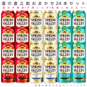 【送料無料 一部地域】 おまかせ350ml缶 ビール 【キリンビール スプリングバレー】 24本入り詰め合わせ 飲み比べセット 350ml缶 × 24本