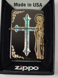 ジッポーZippo シェル Shell マリア クロス・Maria＆Cross BN/GO ゴールド金・2面柄 新品