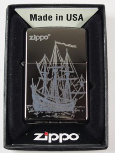 ジッポーZippo　アート　帆船 ハンセン #200黒ガンメタ 新品 新品