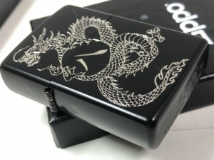 ジッポー2012年 絶版 Zippo 和柄竜 ドラゴン 細密彫（龍）マットブラック 2BKS-8RYU 新品